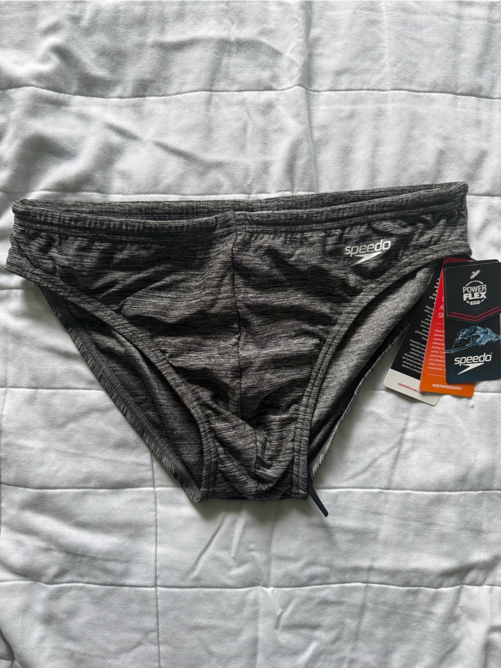 Speedo Men’s Heather Charcoal Gray Swim Brief Bottom
